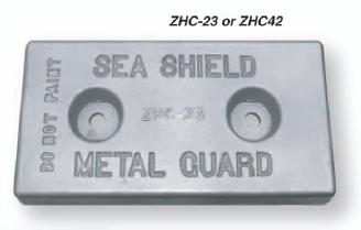 AHC-10 Bolt on Boating Cathodic Hull Anodes Aluminum 1-1/4 x 6 x 12