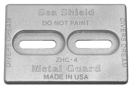 ZHC-4 Divers Dream Slotted Bolt on Boating Cathodic Hull Anodes Zinc (1/2 x 4 x 6) 3/8 Slots
