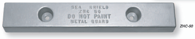 ZHC-50 Bolt on Boating Cathodic Hull Anodes Zinc 2 X 4 x 24 with 5/8 slots 12" centers CALL FOR QUOTE